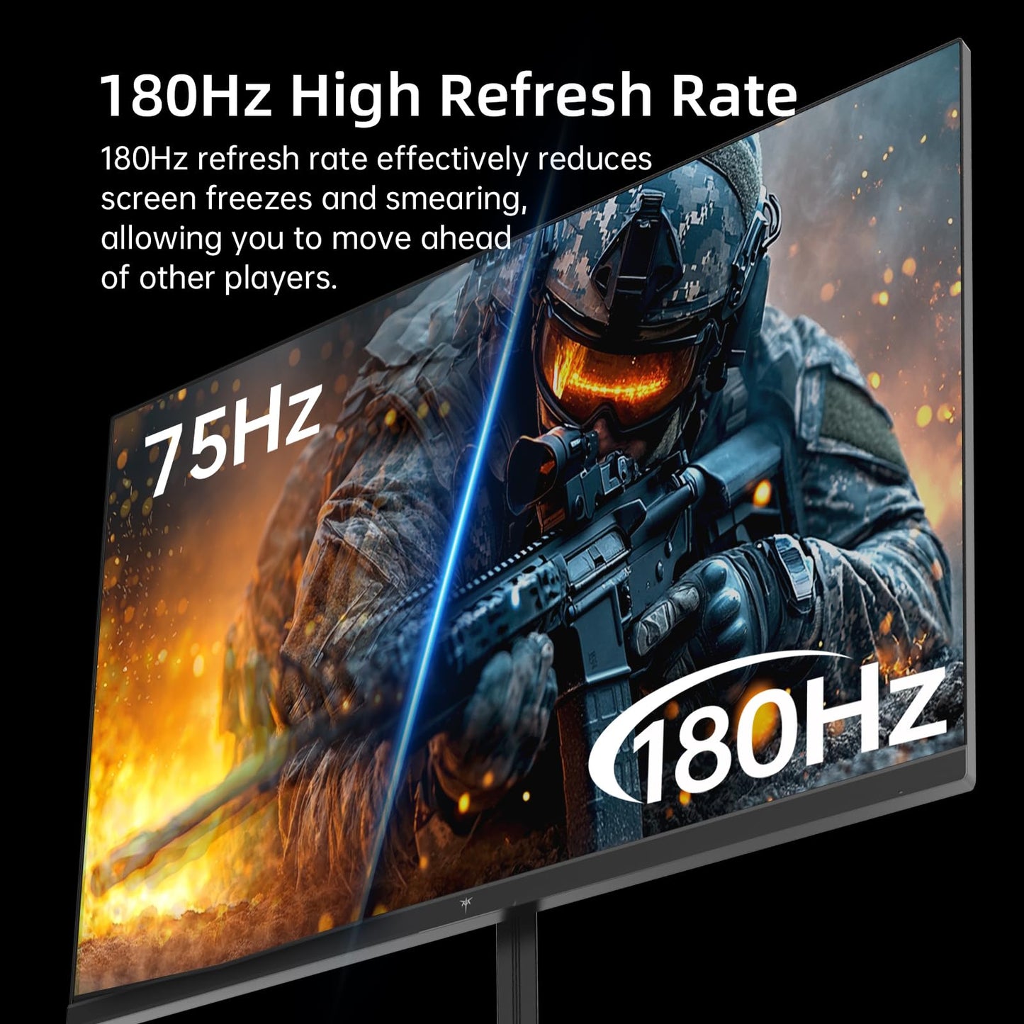 KTC 24.5'' Gaming Monitor, FHD 1080P 180Hz Fast IPS 128% sRGB Frameless Computer Monitor, HDR10, Adaptive Sync, Eye Care PC Gamer Monitor, HDMIx2, DP, VESA Mountable, Tilt Adjustable, H25T7