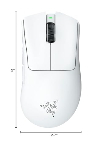 Razer DeathAdder V3 Pro Wireless Gaming Mouse: 64g Lightweight Ergonomic - 30K DPI Optical Sensor - Gen-3 Optical Switches - 8 Programmable Controls - Up to 90 Hr Battery - White