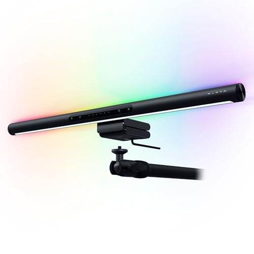 Razer Aether Monitor LED Light Bar: Front & Back Lighting - Wide Natural Illumination - Fits Most Monitor Sizes - Chroma RGB - Works with Alexa, Google Home - Razer Gamer Room App for Unified Control