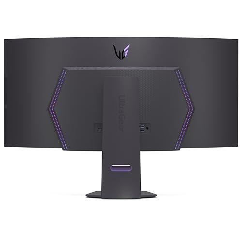 LG 45GS95QE Ultragear OLED Curved Gaming Monitor 45-Inch WQHD 800R 240Hz 0.03ms DisplayHDR True Black 400 AMD FreeSync Premium Pro NVIDIA G-Sync HDMI 2.1 DisplayPort Tilt/Height/Swivel Stand - Black