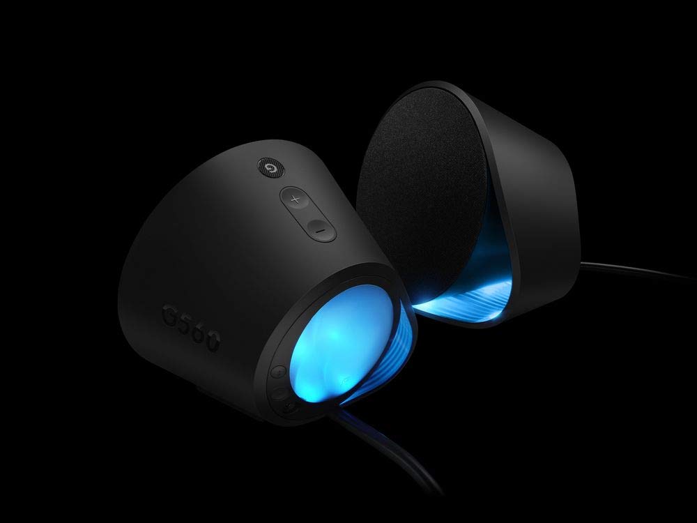 Logitech G560 PC Gaming Speaker System | 2.1 DTS:X Ultra Positional Surround Sound, Immersive Game-Driven LIGHTSYNC RGB, Two Speakers and Subwoofer | with Signature Series Microfiber Cloth