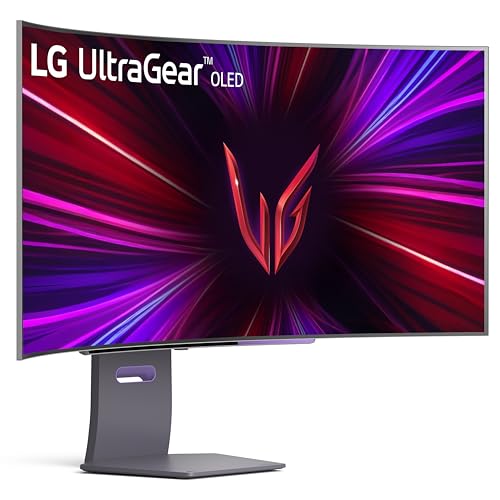 LG 45GS95QE Ultragear OLED Curved Gaming Monitor 45-Inch WQHD 800R 240Hz 0.03ms DisplayHDR True Black 400 AMD FreeSync Premium Pro NVIDIA G-Sync HDMI 2.1 DisplayPort Tilt/Height/Swivel Stand - Black