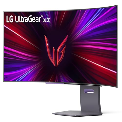 LG 45GS95QE Ultragear OLED Curved Gaming Monitor 45-Inch WQHD 800R 240Hz 0.03ms DisplayHDR True Black 400 AMD FreeSync Premium Pro NVIDIA G-Sync HDMI 2.1 DisplayPort Tilt/Height/Swivel Stand - Black