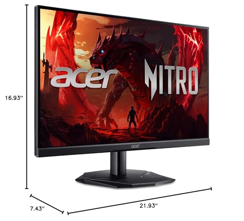 Acer Nitro 24.5" Full HD 1920 x 1080 Gaming Monitor | AMD FreeSync | 180Hz Refresh | 1ms (VRB) | 99% sRGB | HDR 10 Support | 1 x Display Port 1.2 & 2 x HDMI 2.0 | KG251Q P3biip