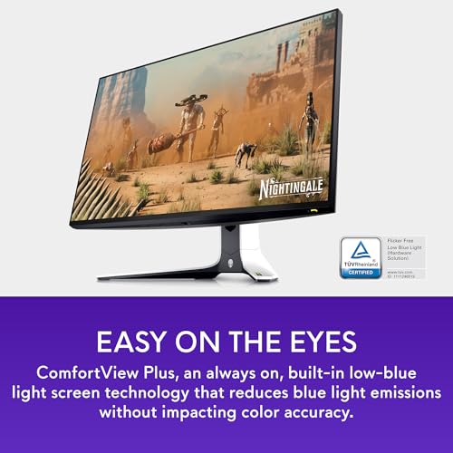 Alienware AW2723DF Gaming Monitor - 27-inch QHD (2560 x 1440) 240Hz Display (DP 1.4), 1ms Response Time, NVIDIA G-Sync, Preset OSD Modes, Height/Tilt/Swivel/Pivot Adjustability - Lunar Light
