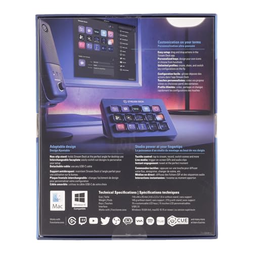 Elgato Stream Deck MK.2 – Studio Controller, 15 macro keys, trigger actions in apps and software like OBS, Twitch, YouTube and more, works with Mac and PC