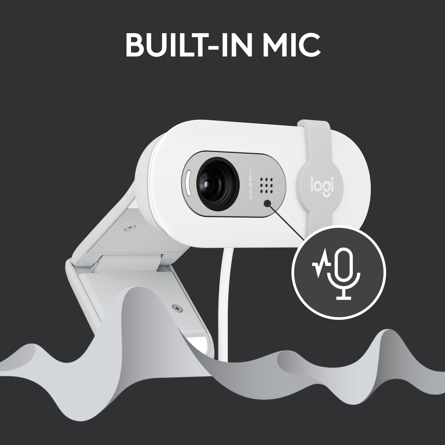 Logitech Brio 100 Full HD 1080p Webcam for Meetings and Streaming, Auto-Light Balance, Built-in Mic, Privacy Shutter, USB-A, for Microsoft Teams, Google Meet, Zoom and More - Off White