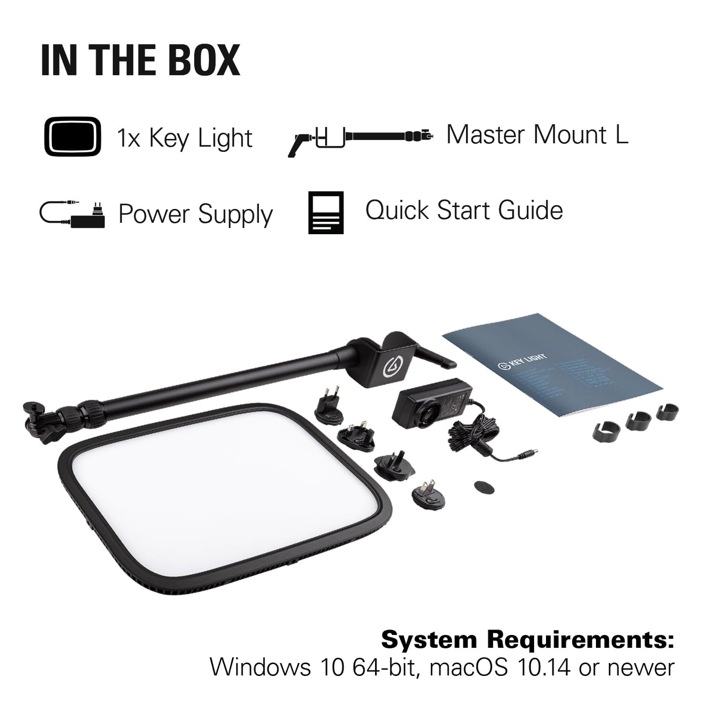 Elgato Key Light - Professional 2800 lumens Studio Light • with desk clamp • for Streaming, Recording and Video Conferencing • Temperature and Brightness app-adjustable • on Mac, PC, iOS, Android