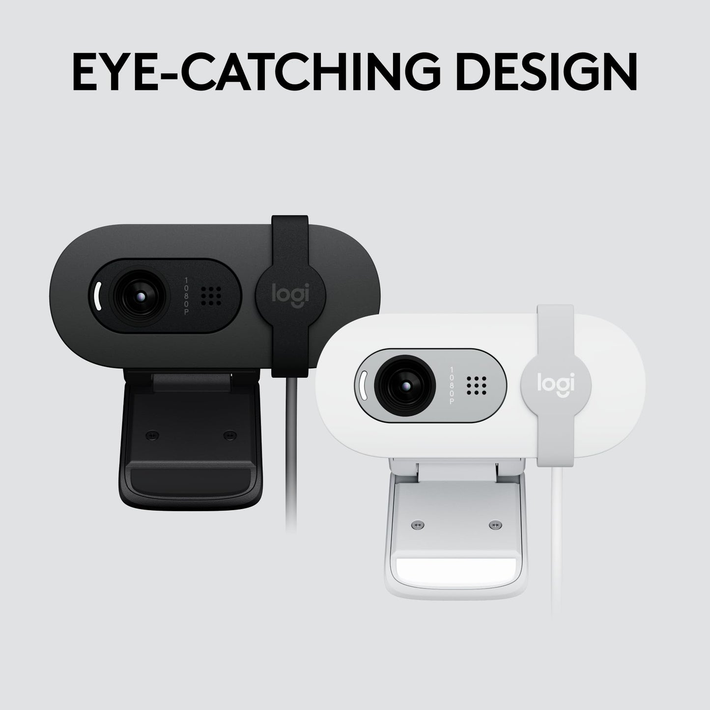 Logitech Brio 100 Full HD 1080p Webcam for Meetings and Streaming, Auto-Light Balance, Built-in Mic, Privacy Shutter, USB-A, for Microsoft Teams, Google Meet, Zoom and More - Off White