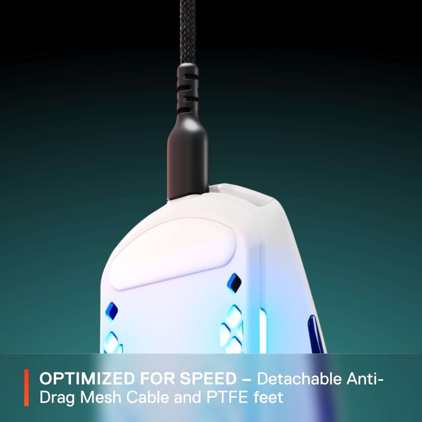SteelSeries Aerox 3 - Holey RGB Gaming Mouse - Ultra-lightweight Water Resistant Design - 8,500 DPI TrueMove Core Optical Sensor - Snow