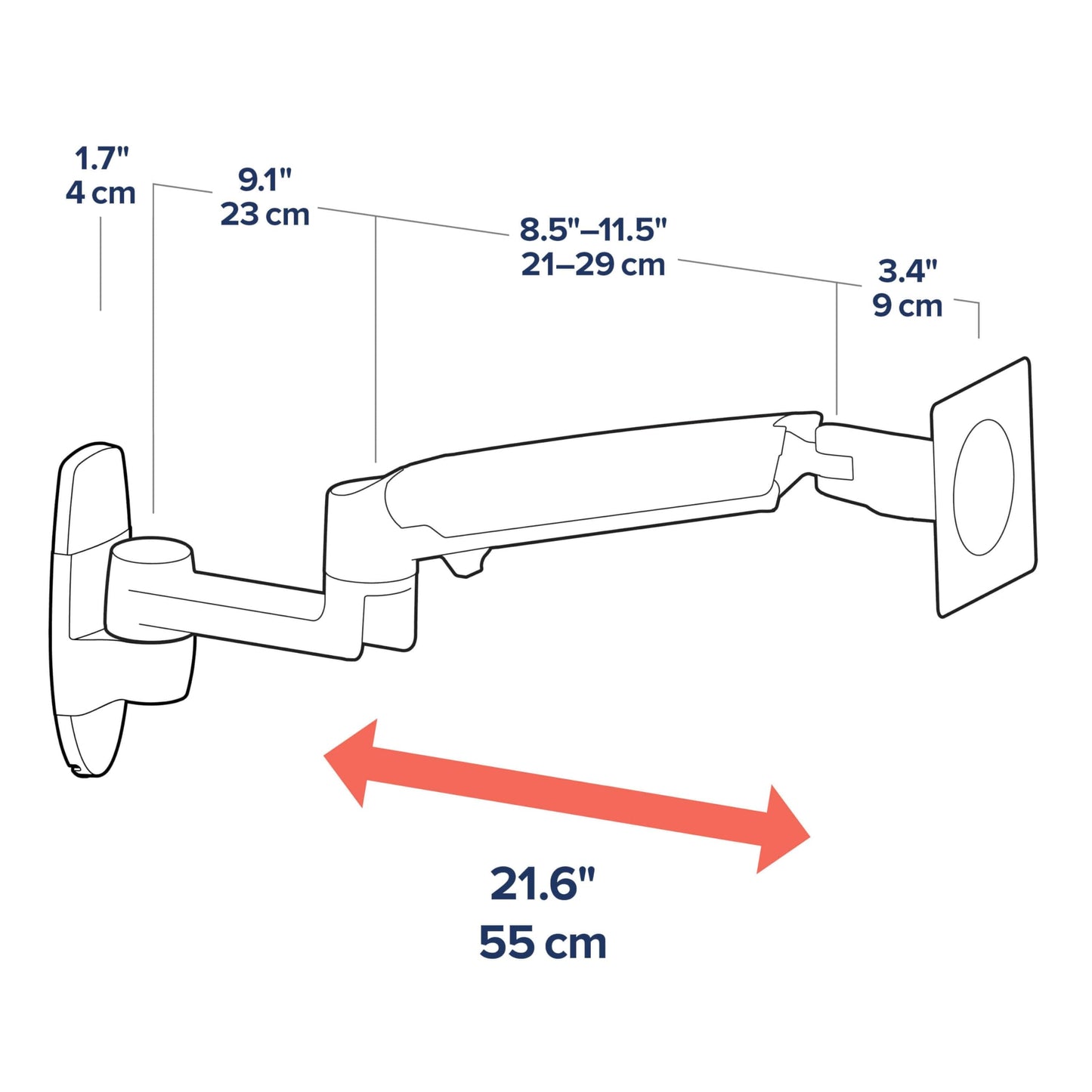 Ergotron – LX Single Monitor Arm, VESA Wall Mount – for Monitors Up to 34 Inches, 7 to 25 lbs – Polished Aluminum