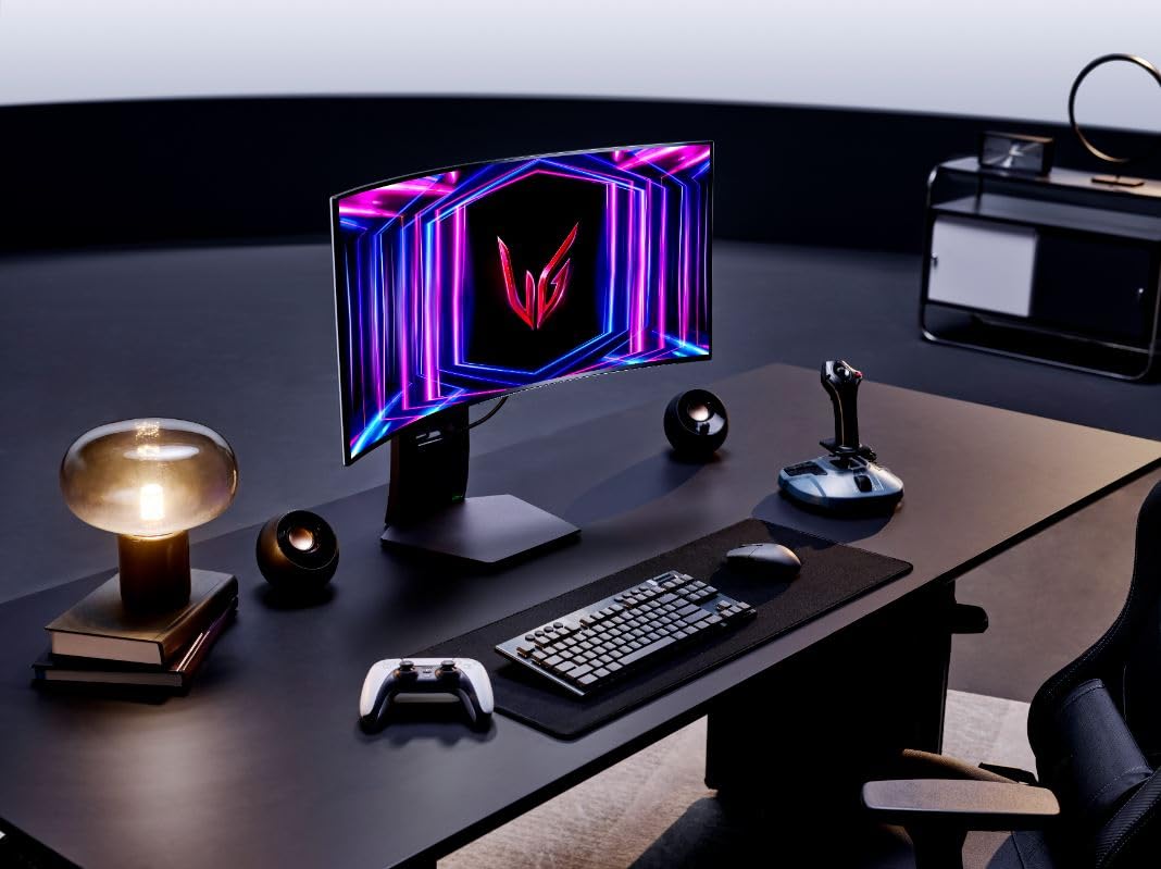 LG 34GS95QE 34-inch Ultragear OLED Curved Gaming Monitor WQHD 800R 240Hz 0.03ms DisplayHDR True Black 400 AMD FreeSync Premium Pro NVIDIA G-Sync HDMI 2.1 DisplayPort Tilt/Height/Swivel Stand Black