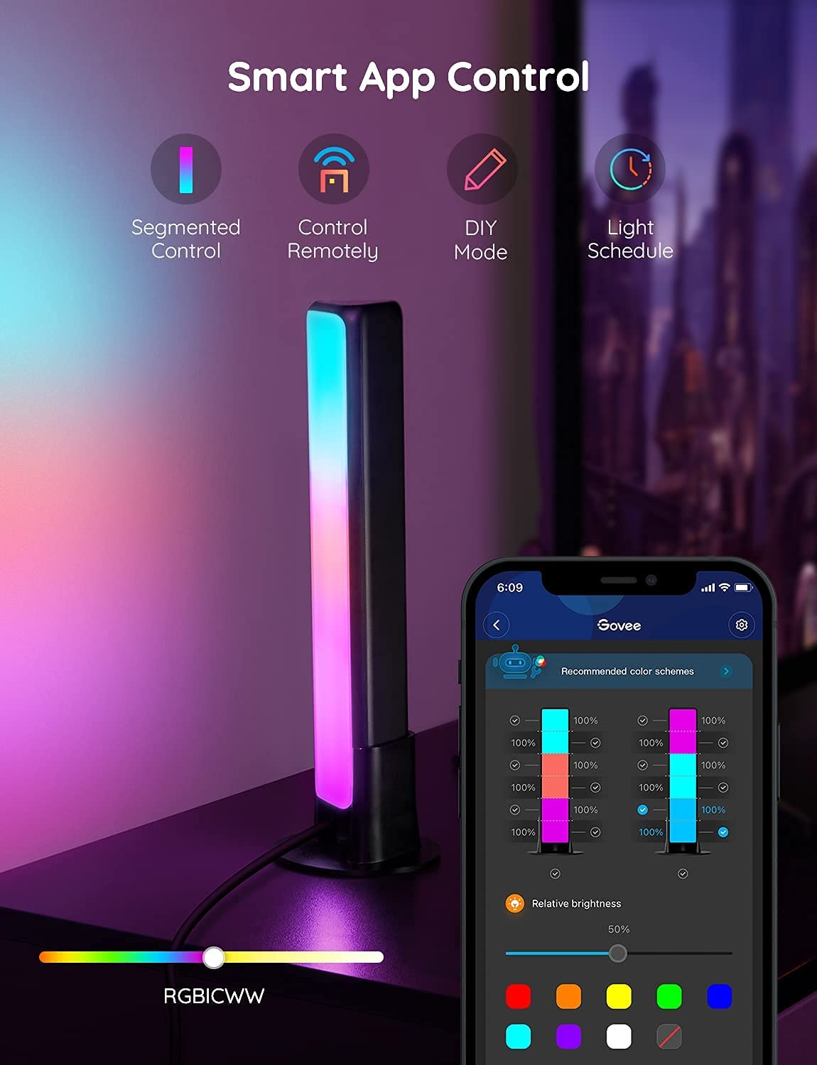 Govee Smart LED Light Bars, Compatible with Alexa and Google Assistant Bundle with Govee Smart TV Light Bar, Upgraded 31 Inch LED Light Bar with Scene and Music Modes
