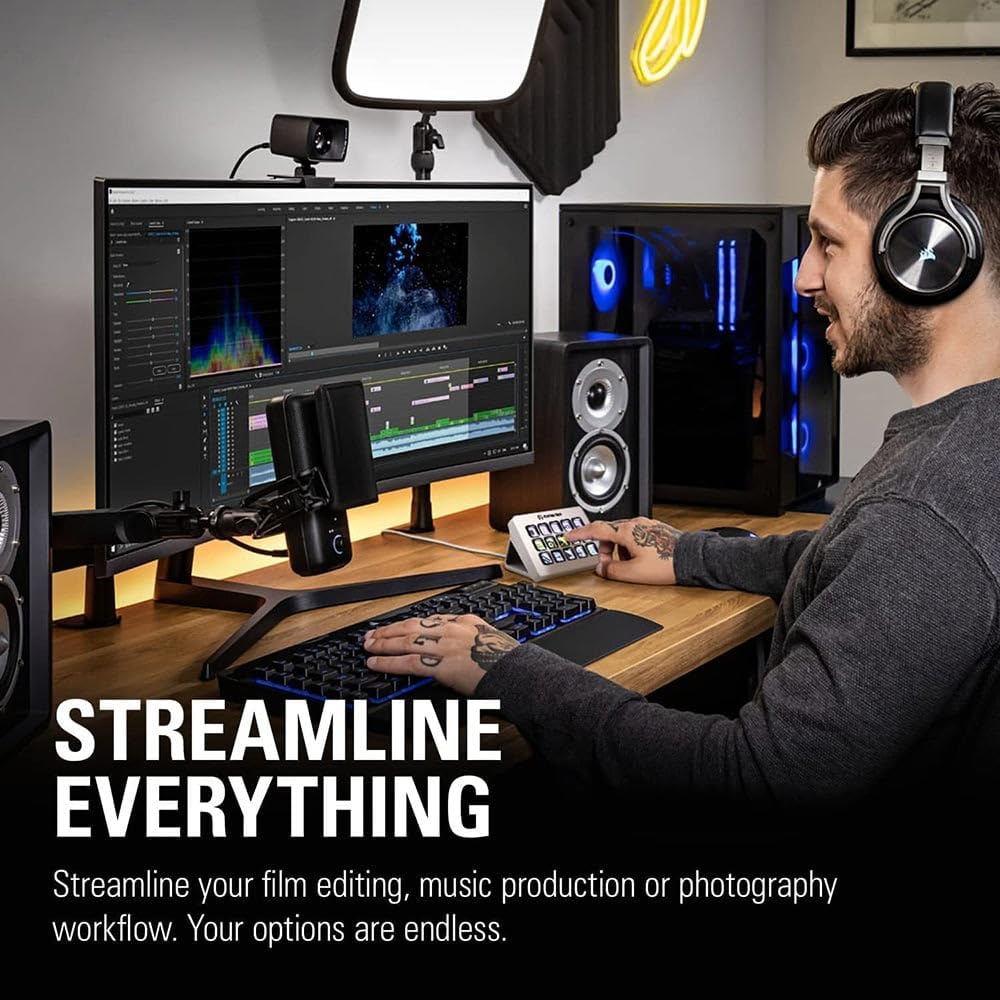 Elgato Stream Deck MK.2 White – Studio Controller, 15 macro keys, trigger actions in apps and software like OBS, Twitch, YouTube and more, works with Mac and PC