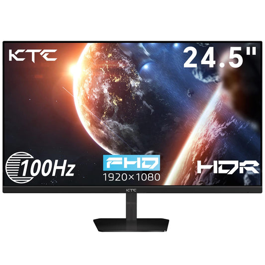 KTC 24.5 Inch FHD 100Hz IPS Computer Monitor, 1080P Eye Care PC Gaming Monitor, Adaptive-Sync, Low Blue Light, HDR, VESA Mount with HDMI VGA for Home Office, H25B7
