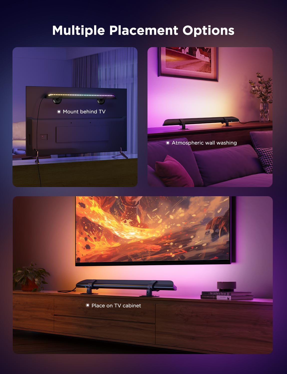 Govee Smart LED Light Bars, Compatible with Alexa and Google Assistant Bundle with Govee Smart TV Light Bar, Upgraded 31 Inch LED Light Bar with Scene and Music Modes