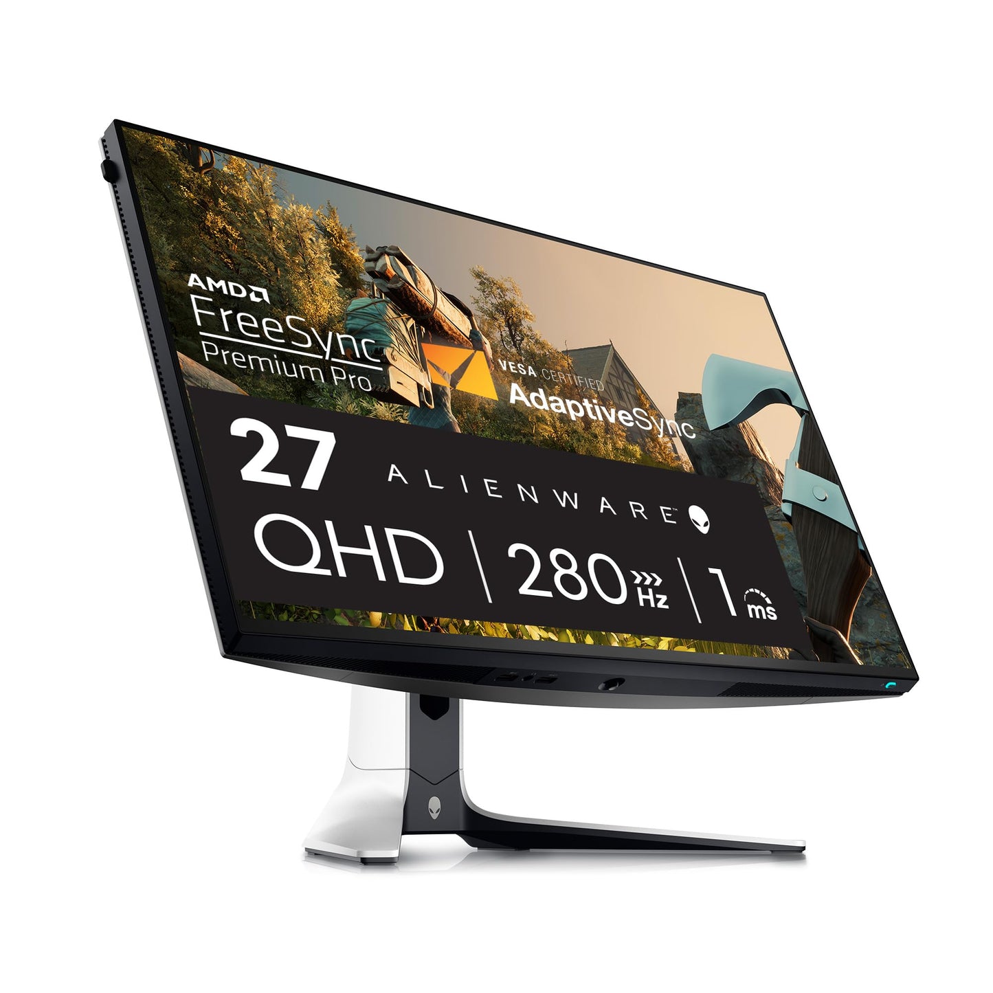 Alienware AW2723DF Gaming Monitor - 27-inch QHD (2560 x 1440) 240Hz Display (DP 1.4), 1ms Response Time, NVIDIA G-Sync, Preset OSD Modes, Height/Tilt/Swivel/Pivot Adjustability - Lunar Light