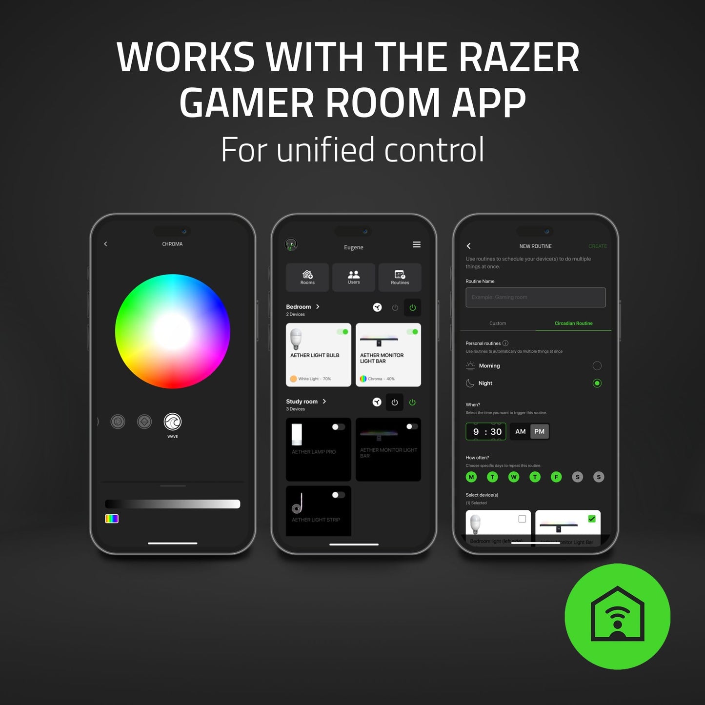 Razer Aether Monitor LED Light Bar: Front & Back Lighting - Wide Natural Illumination - Fits Most Monitor Sizes - Chroma RGB - Works with Alexa, Google Home - Razer Gamer Room App for Unified Control