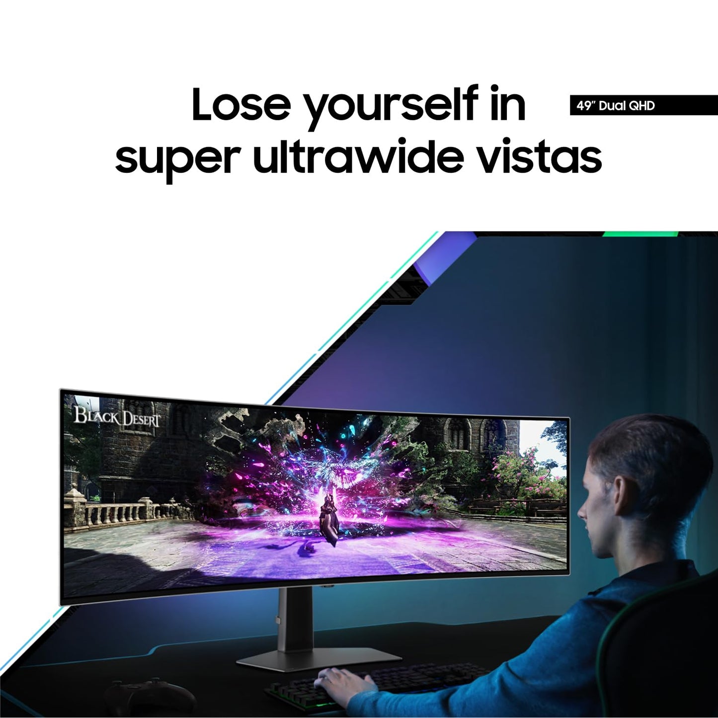 SAMSUNG 49" Odyssey QD-OLED G9 (G95SC) Series Curved Smart Gaming Monitor, 240Hz, 0.03ms, AMD Freestyle Premium Pro, G-Sync Compatible, Dual QHD, Neo Quantum Processor Pro, LS49CG954SNXZA, 2023