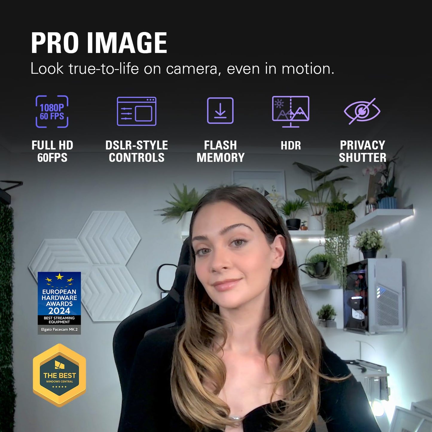 Elgato Facecam MK.2 – Premium Full HD Webcam for Streaming, Gaming, Video Calls, Recording, HDR Enabled, Sony Sensor, PTZ Control – works with OBS, Zoom, Teams, and more, for PC/Mac