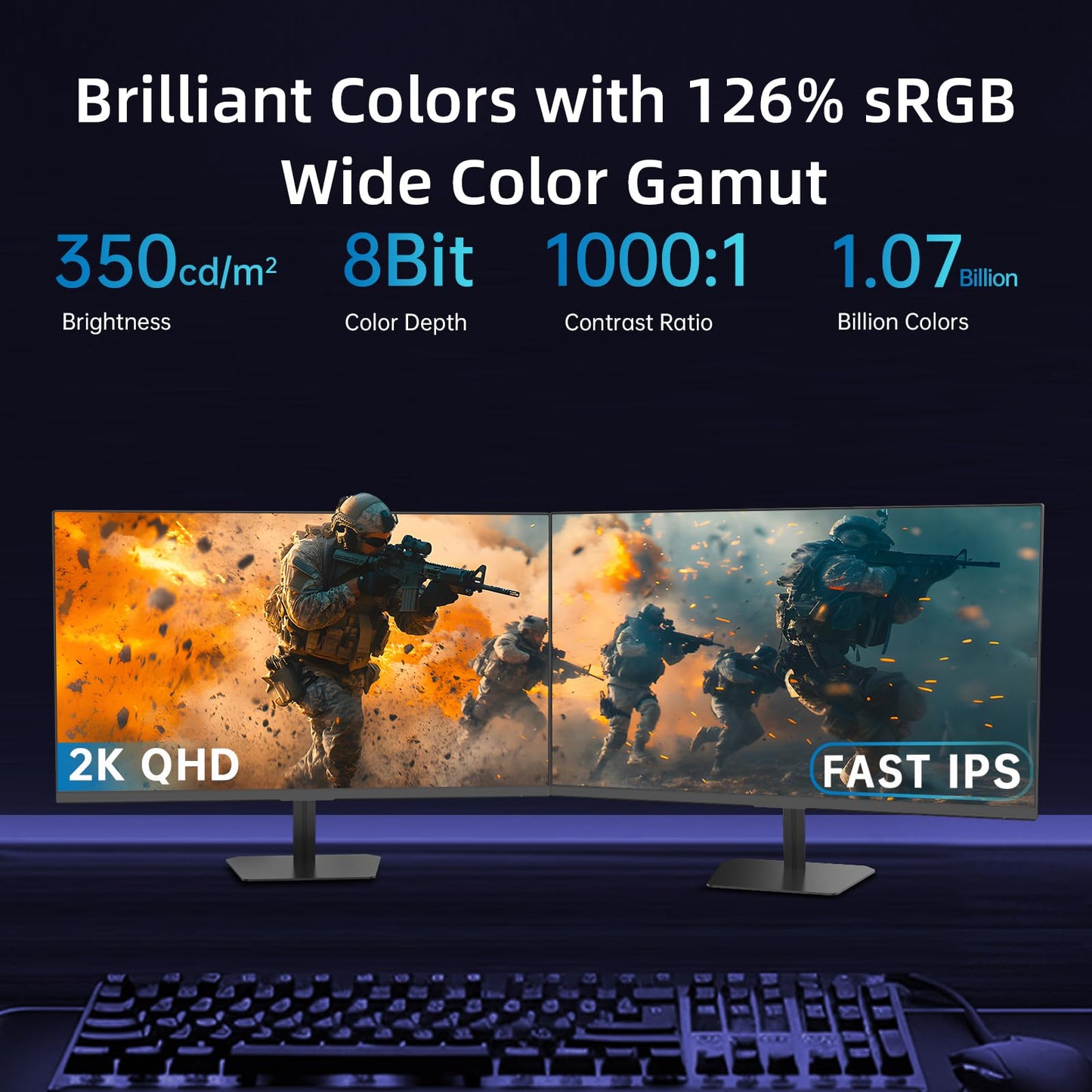 KTC 24.5'' Gaming Monitor, FHD 1080P 180Hz Fast IPS 128% sRGB Frameless Computer Monitor, HDR10, Adaptive Sync, Eye Care PC Gamer Monitor, HDMIx2, DP, VESA Mountable, Tilt Adjustable, H25T7