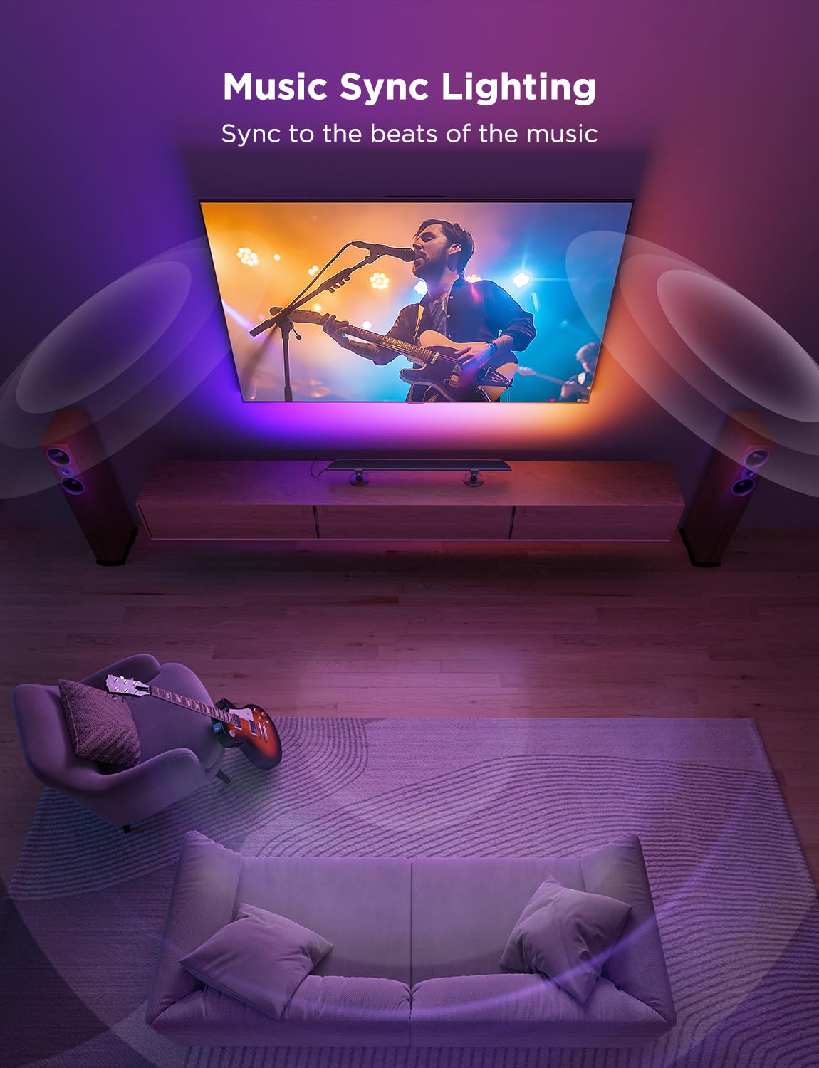Govee Smart LED Light Bars, Compatible with Alexa and Google Assistant Bundle with Govee Smart TV Light Bar, Upgraded 31 Inch LED Light Bar with Scene and Music Modes