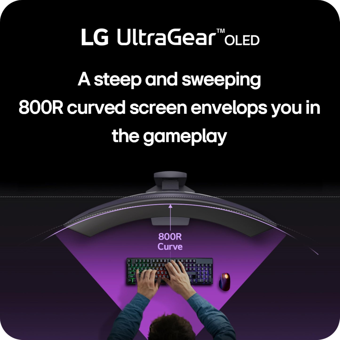 LG 45GS95QE Ultragear OLED Curved Gaming Monitor 45-Inch WQHD 800R 240Hz 0.03ms DisplayHDR True Black 400 AMD FreeSync Premium Pro NVIDIA G-Sync HDMI 2.1 DisplayPort Tilt/Height/Swivel Stand - Black