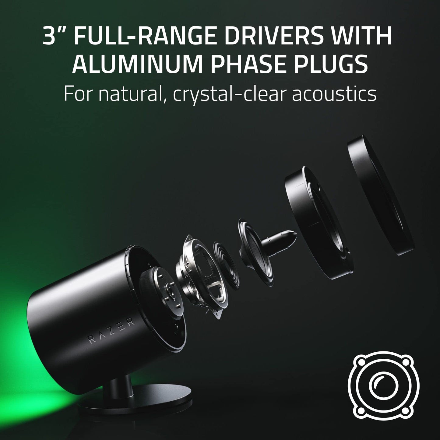 Razer Nommo V2 Pro - 2.1 PC Gaming Speakers Wireless Subwoofer: THX Spatial Audio - Projection Chroma RGB - Full-Range Drivers - Wireless Down-Firing Subwoofer - Wireless Control Pod