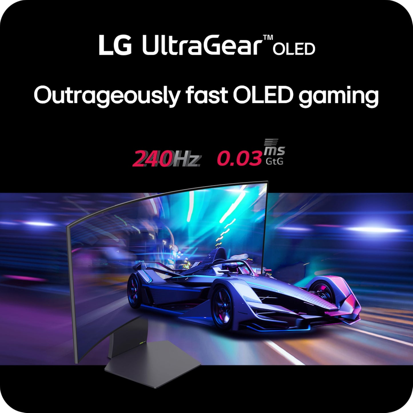 LG 45GS95QE Ultragear OLED Curved Gaming Monitor 45-Inch WQHD 800R 240Hz 0.03ms DisplayHDR True Black 400 AMD FreeSync Premium Pro NVIDIA G-Sync HDMI 2.1 DisplayPort Tilt/Height/Swivel Stand - Black