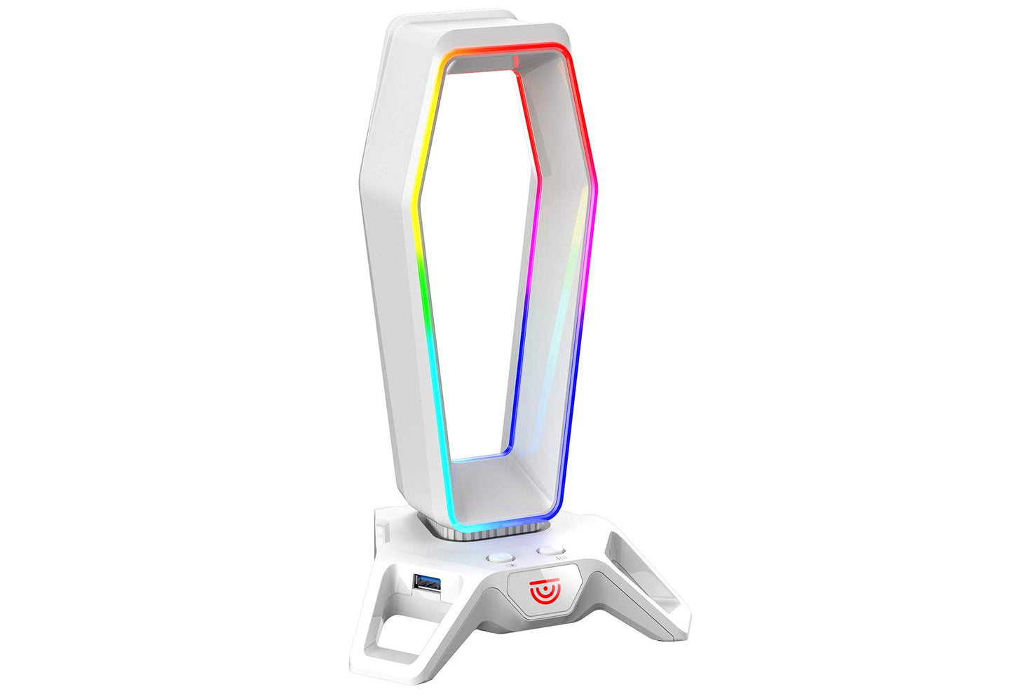 TRUSYO AUDIO USB RGB Headphone Stand with 3 USB 3.0 Ports RGB Lights The Portal Ultimate Gaming Accessories (White)
