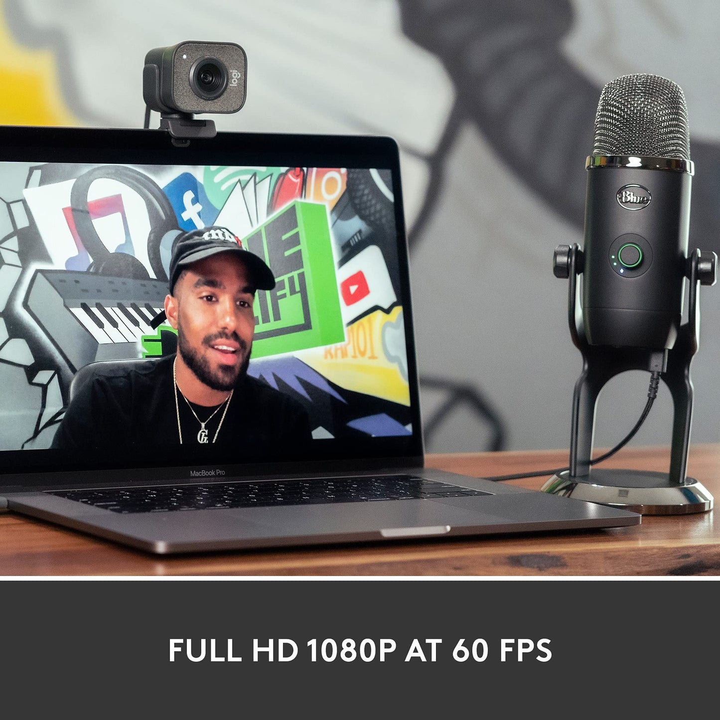 Logitech for Creators StreamCam Premium Webcam for Streaming and Content Creation, Full HD 1080p 60 fps, Glass Lens, Smart Auto-Focus, for PC/Mac – Graphite