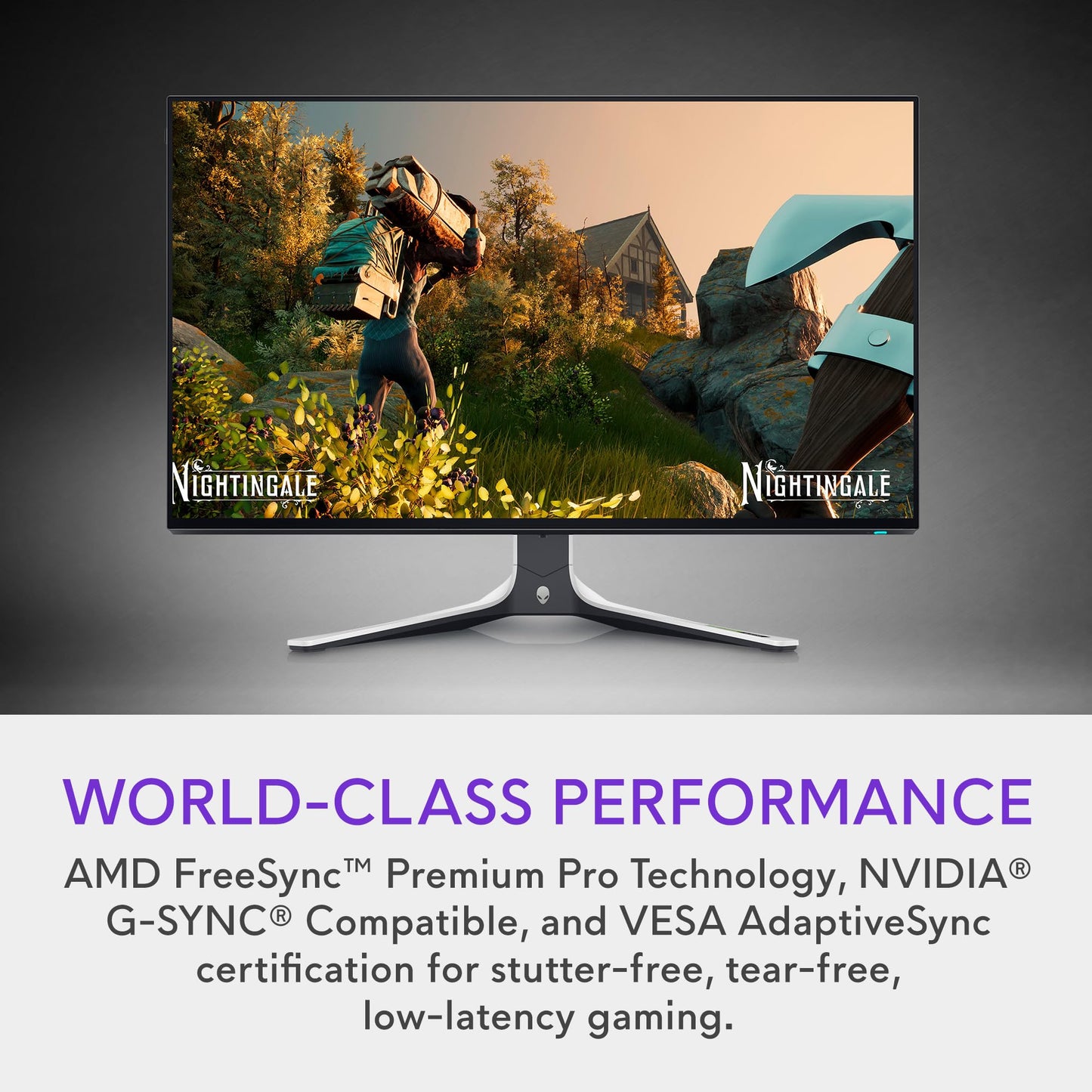 Alienware AW2723DF Gaming Monitor - 27-inch QHD (2560 x 1440) 240Hz Display (DP 1.4), 1ms Response Time, NVIDIA G-Sync, Preset OSD Modes, Height/Tilt/Swivel/Pivot Adjustability - Lunar Light