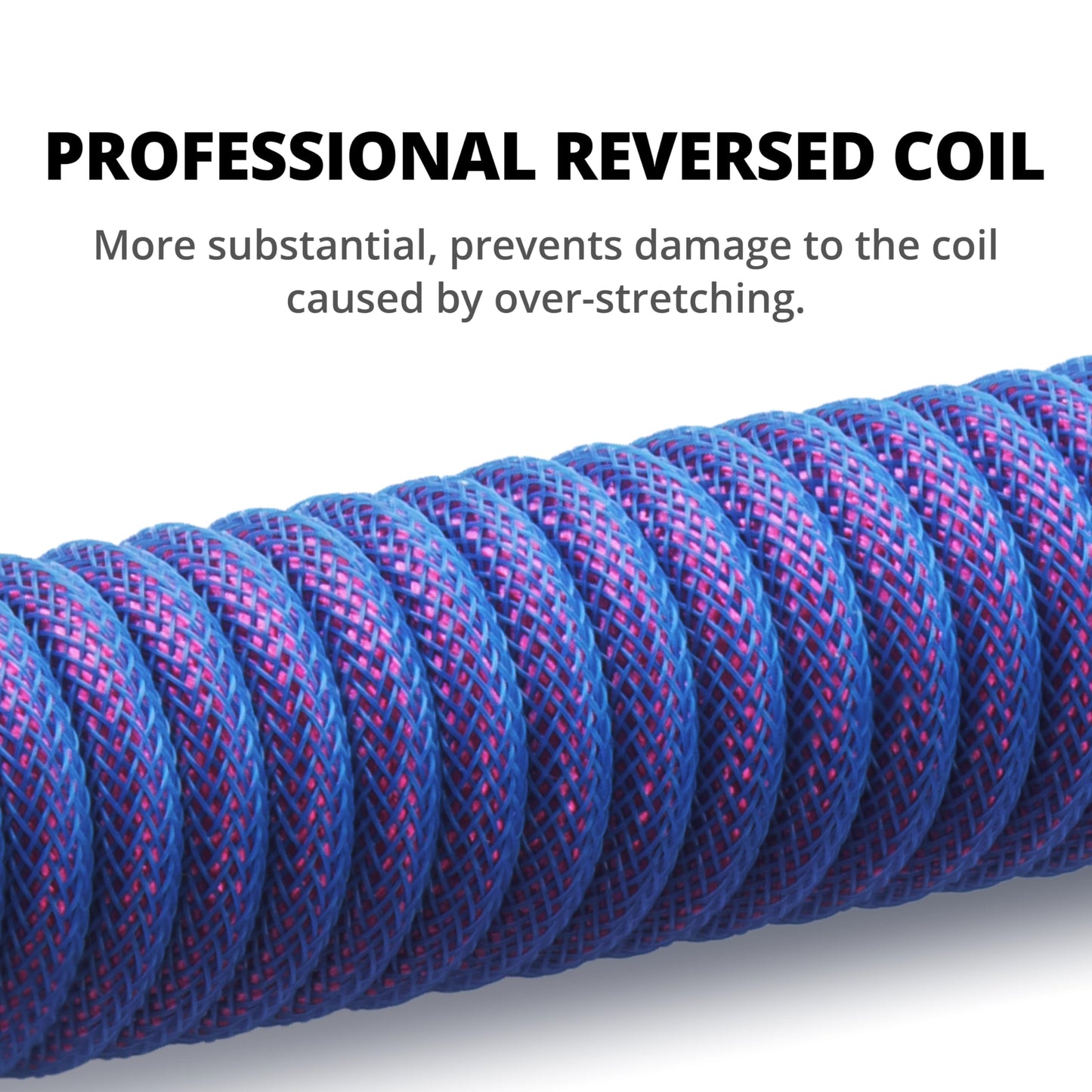 GUNMJO Pro Custom Coiled USB C Cable for Gaming Keyboard, Double-Sleeved Mechanical Keyboard Cable with Detachable Metal Aviator, 1.5M USB-C to USB-A, Nebula Color