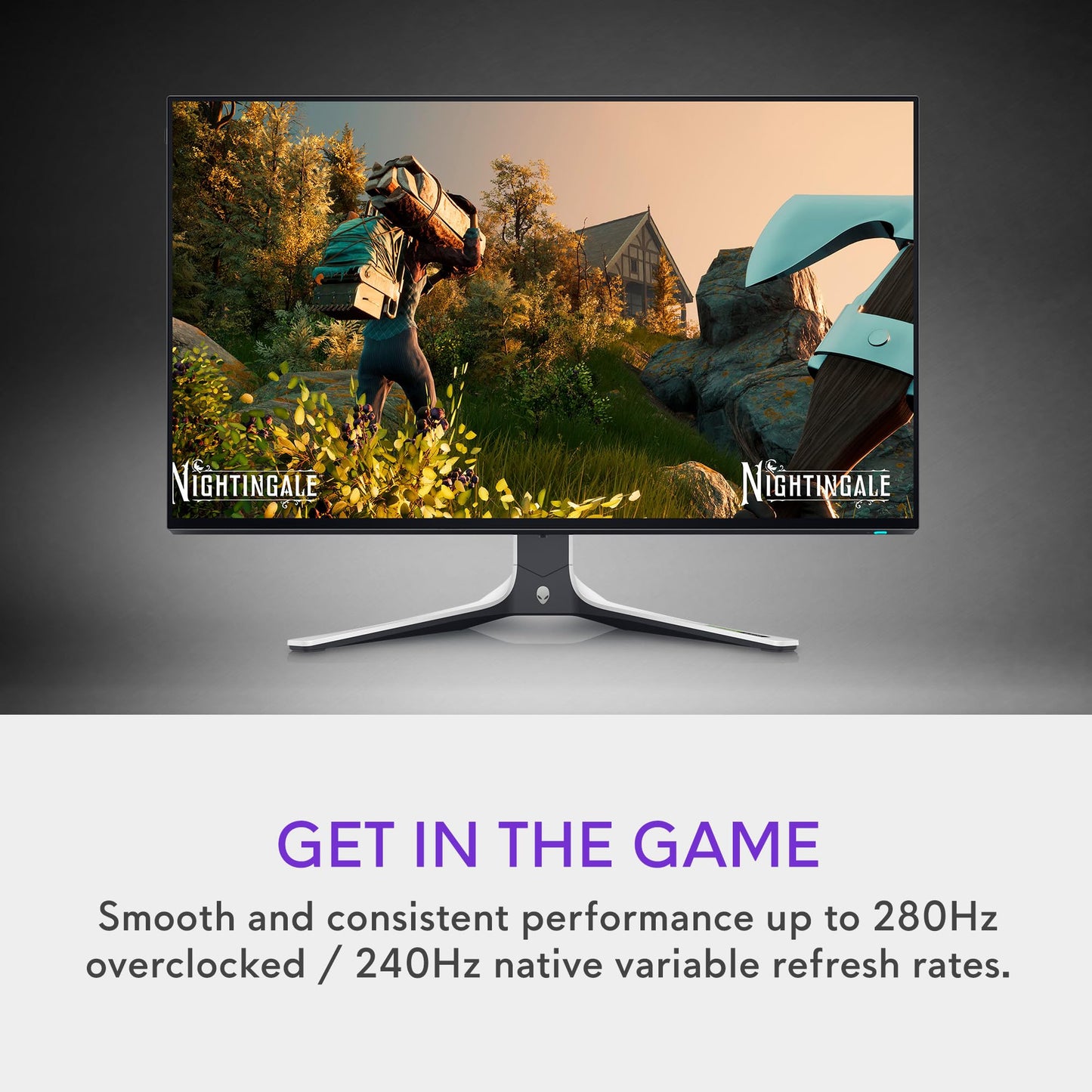 Alienware AW2723DF Gaming Monitor - 27-inch QHD (2560 x 1440) 240Hz Display (DP 1.4), 1ms Response Time, NVIDIA G-Sync, Preset OSD Modes, Height/Tilt/Swivel/Pivot Adjustability - Lunar Light