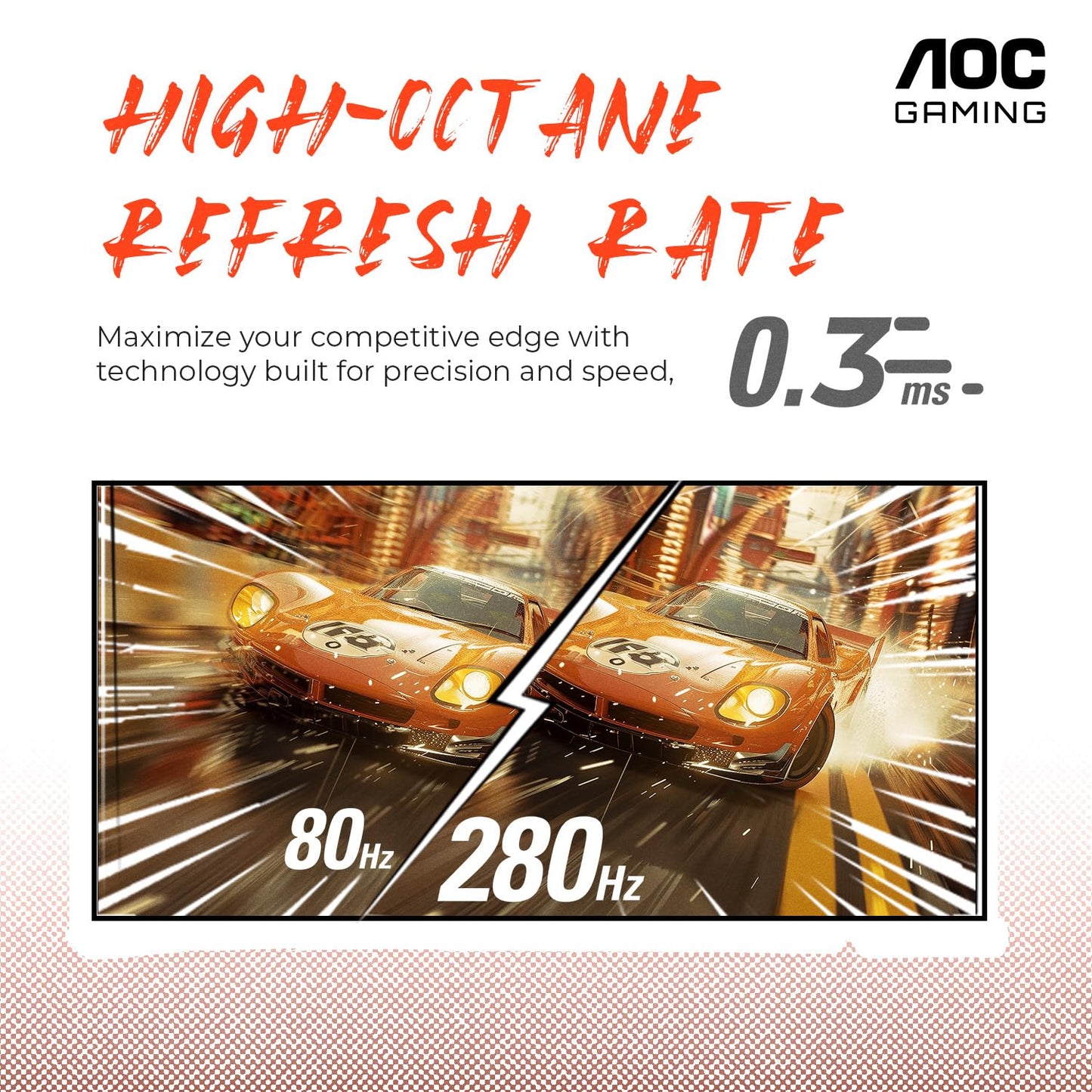 AOC C27G4ZH 27" Curved Frameless Ultra-Fast Gaming Monitor, FHD 1080p, 0.3ms 280Hz, HDMI/DP, Height Adjustable, 3-Year Zero Dead Pixel Guarantee, Black, Xbox PS5 Switch Compatible